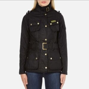 Barbour International Wax Belted Original Tartan Jacket Coat